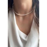 Serline Desing Inci Kolye-925 Ayar Patentli Istiridye Incisi, Kum Küçük Inci Kolye ,gerçek 3 Mm Kum Inci Choker