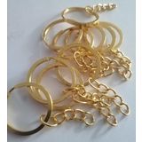 Sermet Süs Dünyası 10 Adet 25Mm Altın (Gold) Renkli Anahtarlık Halkası Makrome Amigurimi