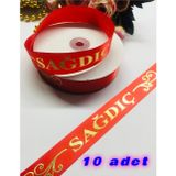 Sermet Süs Dünyası Kırmızı Sağdıç Kol Kurdele Ve Küçük Çengel Igne(10 Adet) Sagdıç Kolluk Kına Gecesi Düğün Malzemeleri
