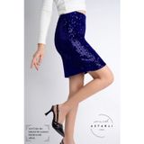 sermoda 47 Cm 170 Pullu Mini Etek Saks Mavi
