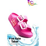 Sermoda Çift Toka Hafif Eva Yazlık Plaj Çocuk Terliği Havuz Terliği Lavabo Terliği Lm Fuşya