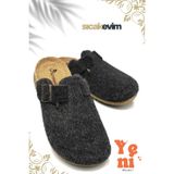 sermoda Erkek Ev Terliği – Poli Taban Hafif Tabanlı Sıcak Tutan Halı Terliği Antrasit