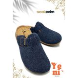 sermoda Erkek Ev Terliği – Poli Taban Hafif Tabanlı Sıcak Tutan Halı Terliği Lacivert