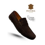 Sermoda Erkek Loafer - Hakiki Deri Rok Loafer Erkek Ayakkabı Süet Kahve