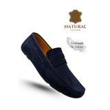 Sermoda Erkek Loafer - Hakiki Deri Rok Loafer Erkek Ayakkabı Süet Lacivert