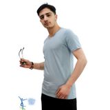 Sermoda Erkek Slim Fit V Yaka Tişört - Dar Kesim Basic Günlük T-Shirt Bebe Mavi