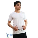 Sermoda Erkek Slim Fit V Yaka Tişört - Dar Kesim Basic Günlük T-Shirt Beyaz