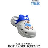Sermoda Gözlük Desen Ayıcıklı Eva Çocuk Plaj Havuz Terlik Sabo Terlik Gri Mavi - Gri - Mavi