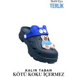 Sermoda Gözlük Desen Ayıcıklı Eva Çocuk Plaj Havuz Terlik Sabo Terlik Lacivert Mavi - Lacivert - Mavi