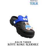 Sermoda Gözlük Desen Ayıcıklı Eva Çocuk Plaj Havuz Terlik Sabo Terlik Siyah Mavi - Siyah - Mavi