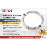 Sern Cr25-al5 Yuvarlak Rezistans Teli 0,50mm 7,23 Ω/m Direnç Değerli Paket: 10 Metre