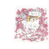 Sern M6 Yuvarlak Izoleli Kablo Ucu 0.50-1.50MM² Kırmızı 200 Adet Bağlantı Pabucu Terminal - Ütü