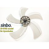 Sern Sinbo Sf 6785 Modele Uyumlu Vantilatör Pervanesi 16INÇ 5 Kanat 38CM Füme Renk Pls