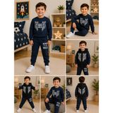 Serpil Erkek Çocuk Kaplan Baskılı Yelekli 3’lü Eşofman Takımı Lacivert Sweatshirt Pantolon - 2 - 3 Yaş