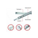Serra 17 mm 31cm Gömme Ince Teleskopik Bilyeli Dolap Çekmece Rayı