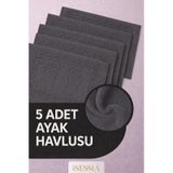 Serra 5 Adet %100 Pamuk En Iyi Emici Ayak Havlusu Konforlu Banyo Paspası 50x70cm Antrasit