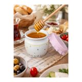 SERRA HOME Porselen Kapaklı Bal Kavanozu Made With Love Reçellik Kahvaltılık Silikon Kapaklı Kavanoz