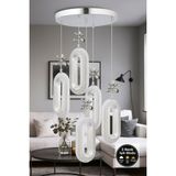 Serra-Krom-5li 3 Renk LED ISIKLI SALON MUTFAK OTURMA ODASI ANTRE AVİZE