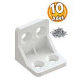 Serra Mobilya Eşya Dolap Köşebent Bağlantı Sabitleme Sabitleyici L Gönye 28x28x30 Mm Plastik (10 ADET)