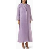 Serrb Şık Gece Abaya Seti Organza ile Zarafet ve Rahatlık Bir Arada - Açık Mor - XL