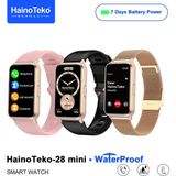 Serreha Haino Teko 28 Mini AMOLED Ekran Akıllı Saat - 3 Kordonlu, 7 Gün Pil Ömürlü Giyilebilir Teknoloji - Gold
