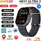 Serreha HK11 Ultra 3 Akıllı Saat 2.02” Amoled Ekran | Nfc & Bluetooth | Aı Sesli Asistan | Android & Ios Uyumlu - Siyah