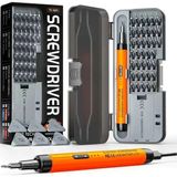 Serreha TK-S001 Pro Tech 38 Parça Hassas Şarjlı Elektronikçi Tornavida Seti - Tamir Seti Mini Elektrikli Vidalama Kit - TURUNCU