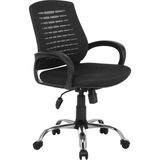 Sers Mobilya Siyah Fileli Çalışma Koltuğu Metal Krom Ayaklı Tekerlekli Ergonomik Tasarım