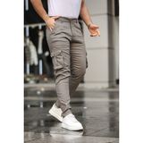 Serseri Jeans Bej Renk Körüklü Paçası Lastiksiz Kargo Pantolon - 30 - Krem