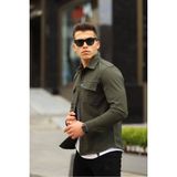 Serseri Jeans Erkek Çift Cep Mint Yeşili Taktik Kumaş Paraşüt Gömlek - Haki