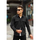 Serseri Jeans Erkek Çift Cep Mint Yeşili Taktik Kumaş Paraşüt Gömlek - XL - Siyah