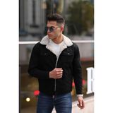 Serseri Jeans Erkek Kürklü Kot Ceket Içi Kürklü Kot Ceket - M - Siyah