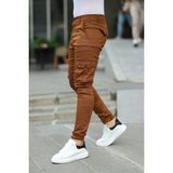 Serseri Jeans Hardal Renk Erkek Yandan Cepli Jogger Paçası Lastikli Pantolon - 36