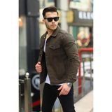 Serseri Jeans Koyu Haki Erkek Kot Ceket - Haki Yeşil