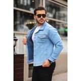 Serseri Jeans Koyu Haki Erkek Kot Ceket - L - Mavi