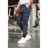 Serseri Slim Fit Körüklü Cep Paça Lastikli Esnek Kumaş Erkek Kargo Pantolon
