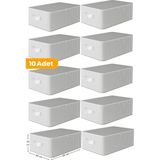 Serstil 10 Adet Antrasit Çizgili Büyük Boy Baza Altı ve Çekyat Hurç - 65X45X22 cm - Organizer. - 45 x 65