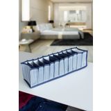 Serstil 11 Gözlü Çekmece Içi Lacivert Çizgili Düzenleyici Organizer - Small 11 x 41 x 12 cm