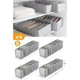 Serstil 11 Gözlü Gri Benekli Çekmece Içi Düzenleyici Organizer – Small - 11 x 41 x 12 cm - 4 Adet