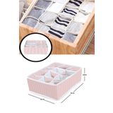 Serstil 12 Bölmeli Pembe Çizgili Çekmece Içi Düzenleyici