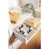 Serstil 16 Gözlü Çekmece İçi Dolap Çorap / İç Çamaşırı Katlanabilir Düzenleyici Organizer Kutu 28x28x12 Cm Martı Gri