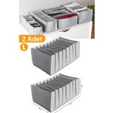 Serstil 2 Adet - 11 Gözlü Antrasit Çekmece Içi Düzenleyici Organizer – Large