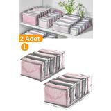 Serstil 2 Adet - 8 Gözlü Şeffaf Çekmece Içi Düzenleyici Organizer – Large