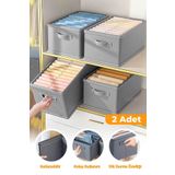 Serstil 2 Adet - Kıyafet Saklama Kutusu Organizer 45x25x20cm