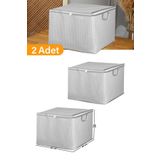 Serstil 2 Adet - Mini Boy Gri Benekli Kıyafet/Nevresim Hurcu - 45X40X30 Cm
