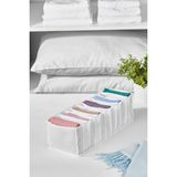 Serstil 2. Boy 11 Gözlü Açık Renk Çok Amaçlı Kumaş Organizer - Yatak Odası, Gardırop ve Çekmece Kullanımı için - 16 x 38 x 12 cm