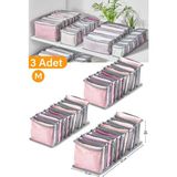 Serstil 3 Adet - 11 Gözlü Şeffaf Çekmece İçi Düzenleyici Organizer – Medium - Antrasit