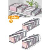 Serstil 3 Adet - 11 Gözlü Şeffaf Çekmece Içi Düzenleyici Organizer – Small - Antrasit
