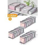 Serstil 3 Adet - 11 Gözlü Şeffaf Çekmece Içi Düzenleyici Organizer – Small