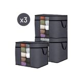 Serstil 3 Adet - Antrasit Gri Yorgan Yastık Hurcu 70X40X40